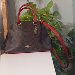 Coach Brown and Red Satchel